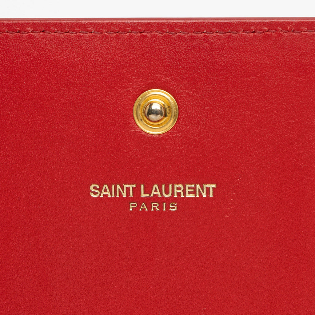 Saint Laurent Calfskin Monogram Kate Chain Wallet