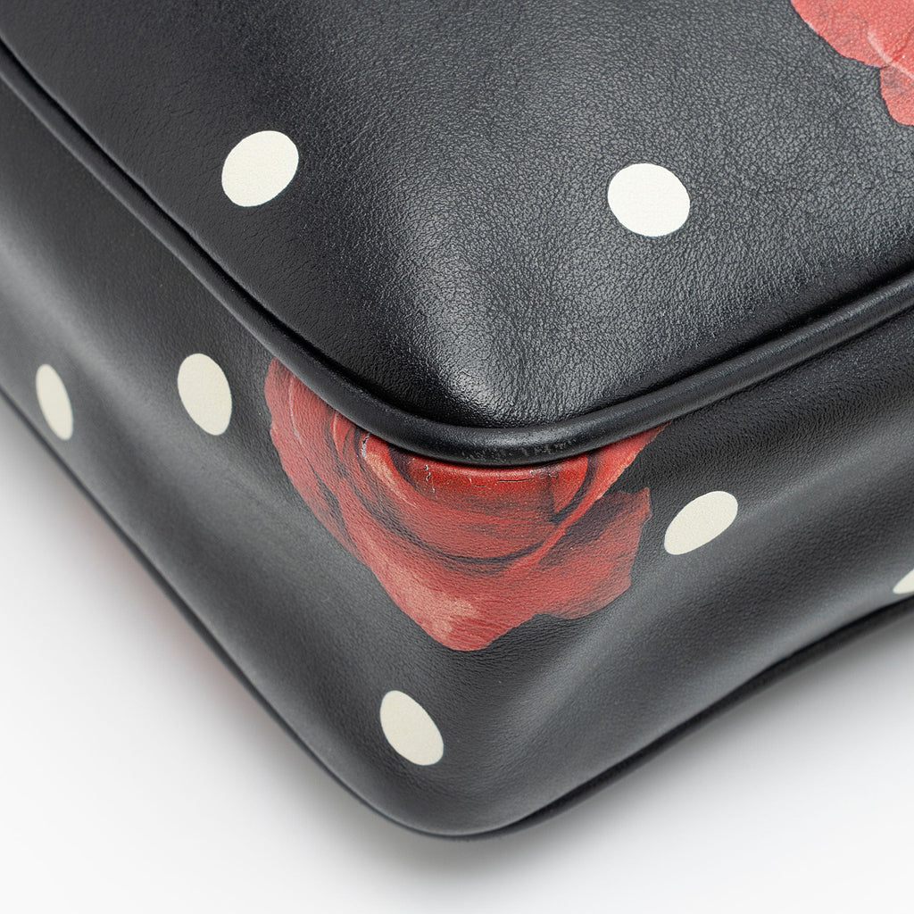 Saint Laurent Calfskin Rose Print Monogram Lou Camera Bag (SHF-fwd2tP)