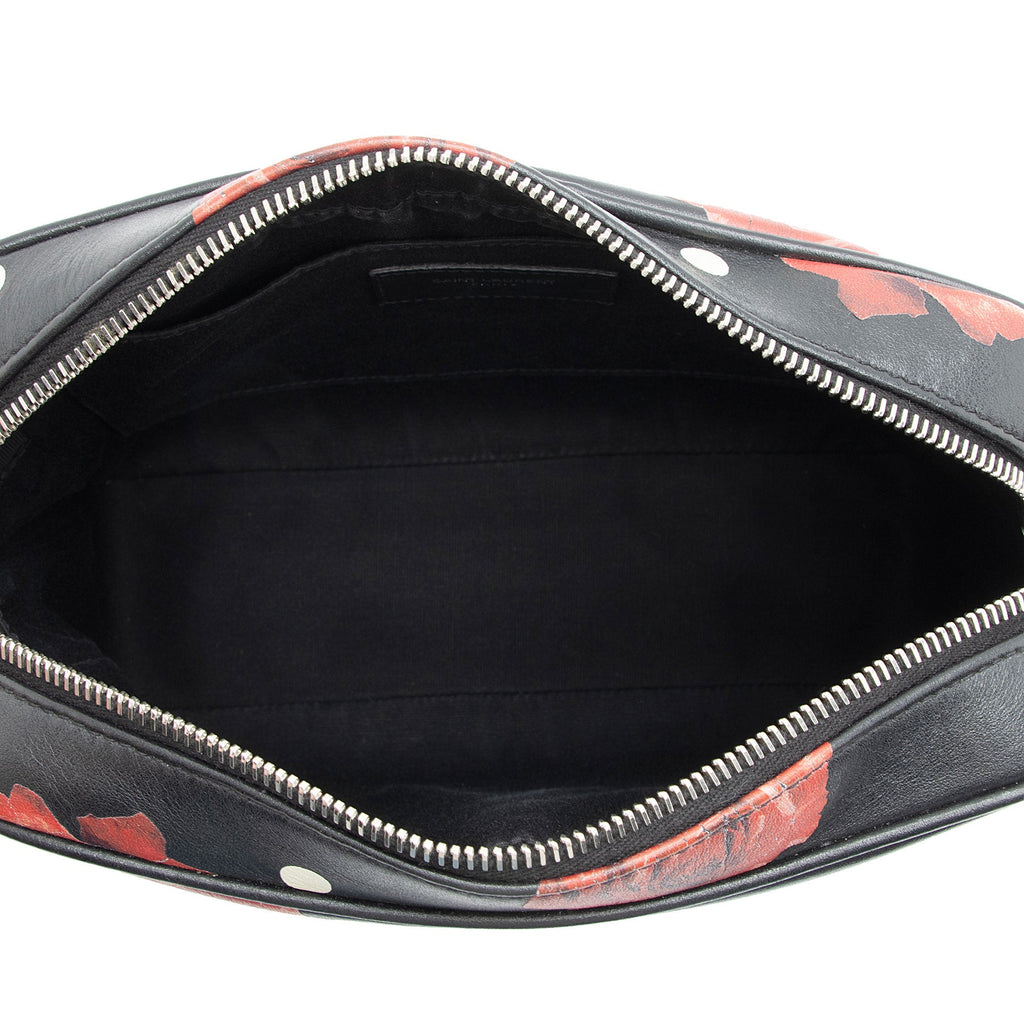 Saint Laurent Calfskin Rose Print Monogram Lou Camera Bag (SHF-fwd2tP)