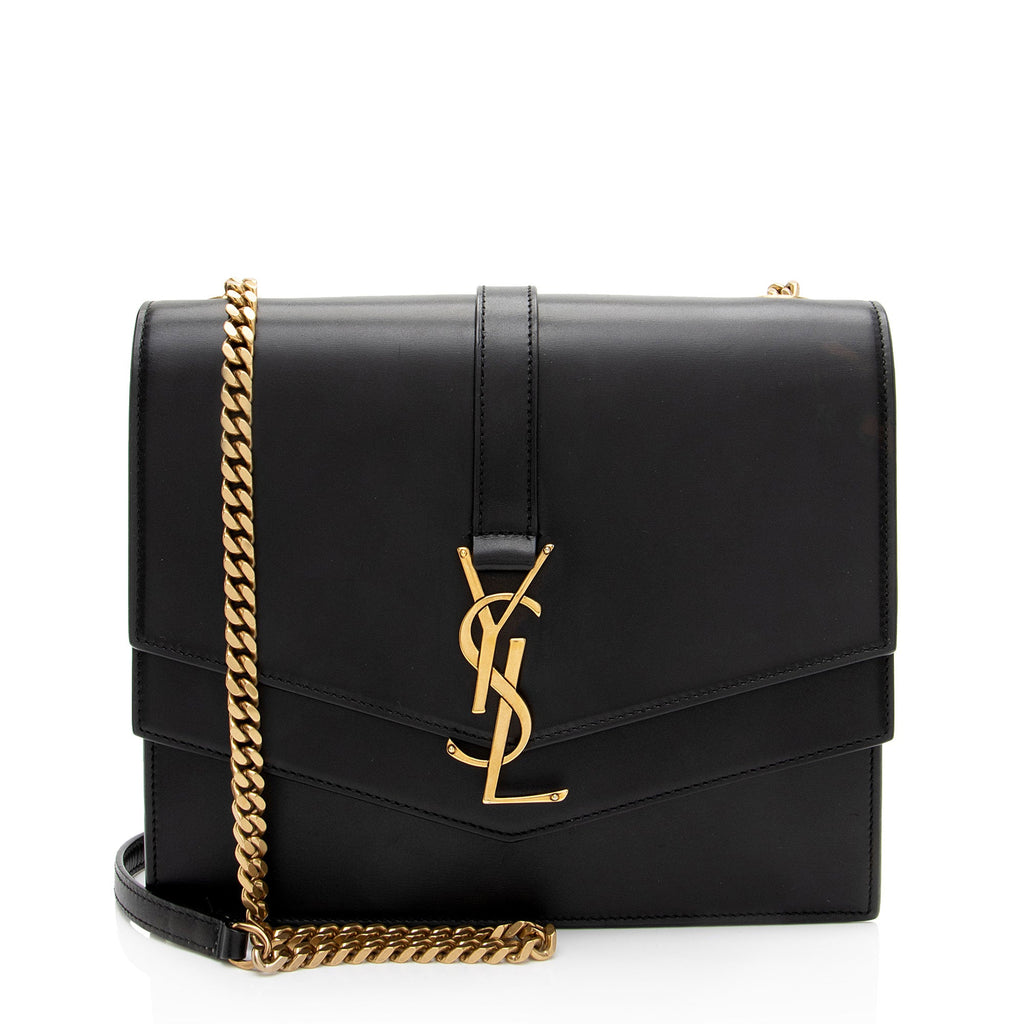 Saint Laurent Calfskin Monogram Sulpice Medium Shoulder Bag