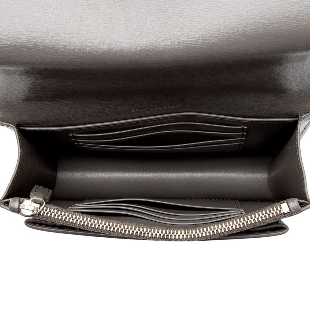 Saint Laurent Calfskin Monogram Sunset Mini Chain Wallet