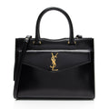 Saint Laurent Calfskin Monogram Uptown Medium Tote (SHF-Z82BDJ)