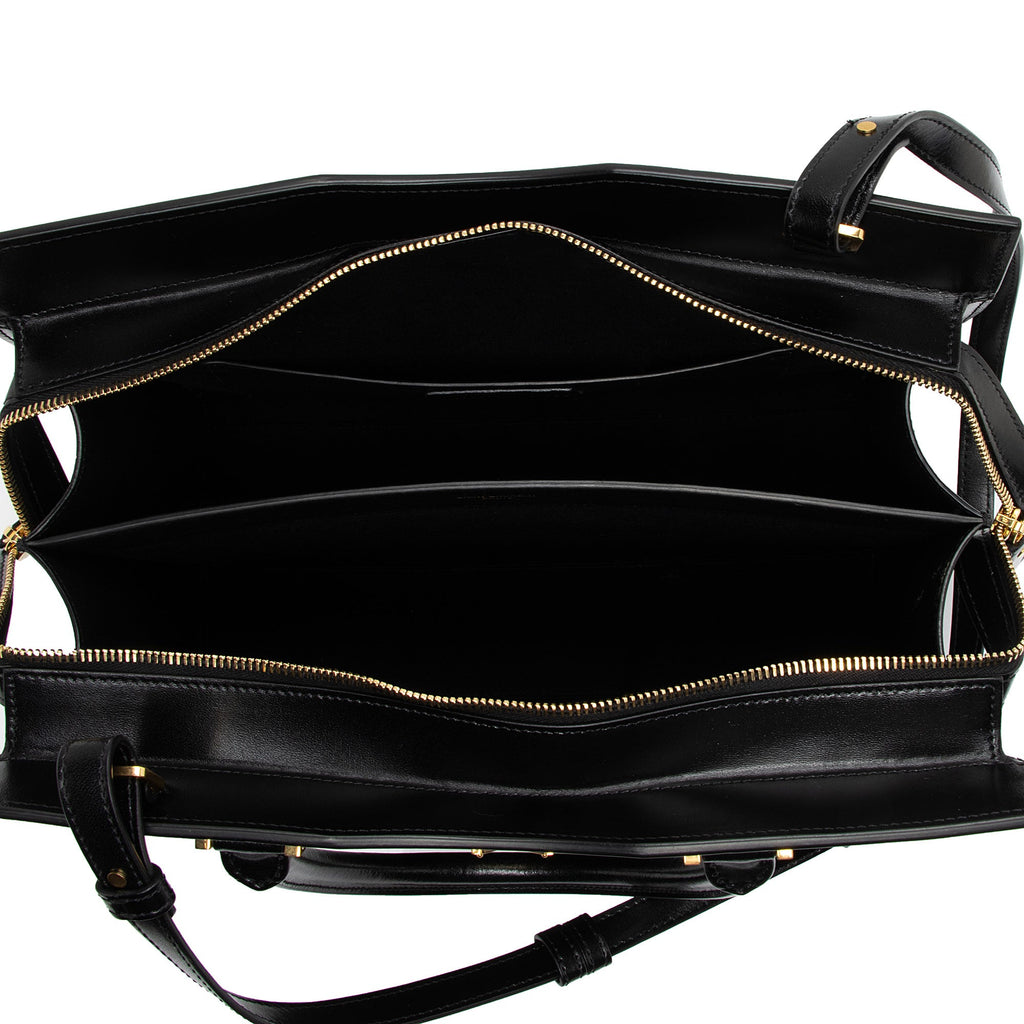 Saint Laurent Calfskin Monogram Uptown Medium Tote (SHF-Z82BDJ)