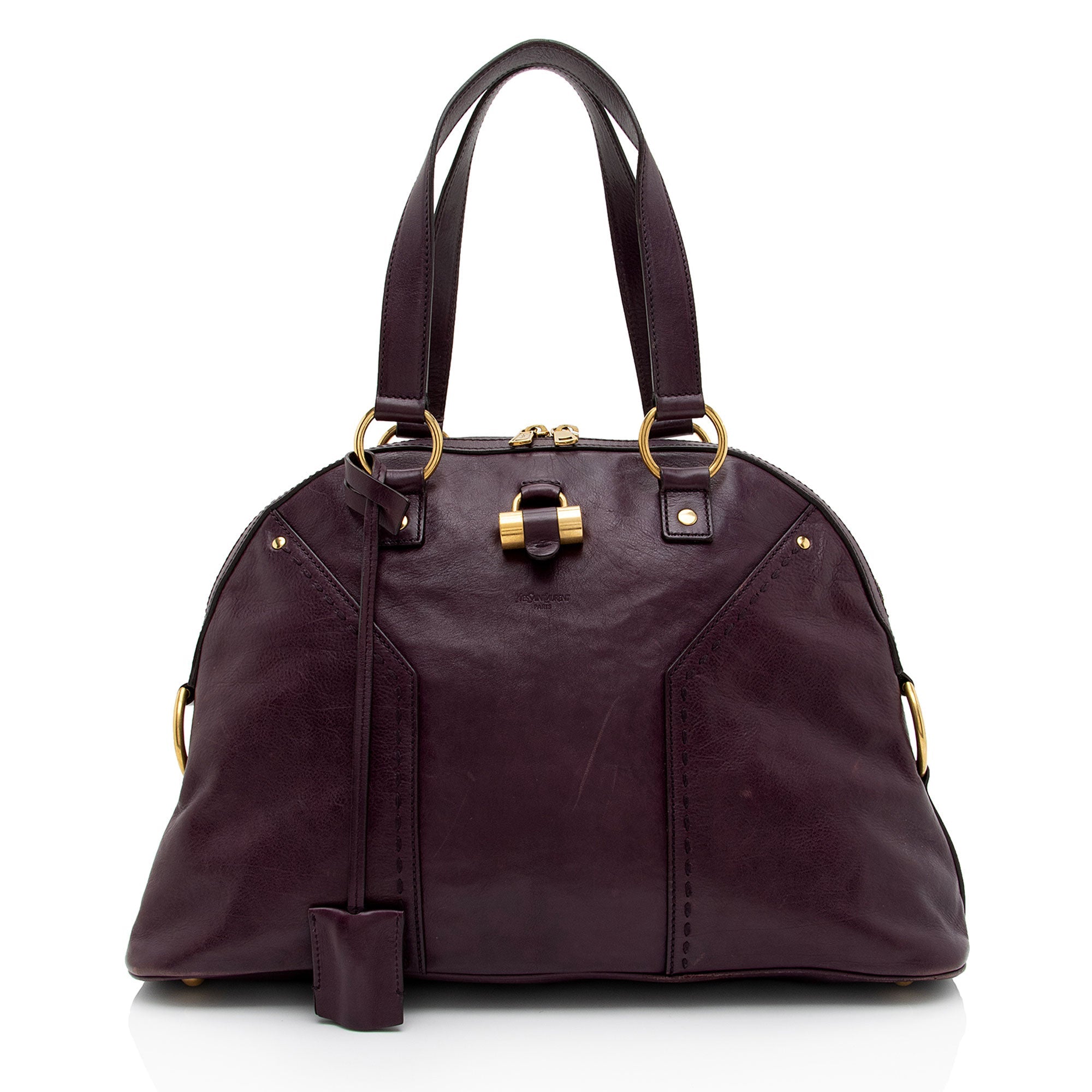 Saint Laurent Calfskin Muse Large Satchel (SHF-uHLQ3D)