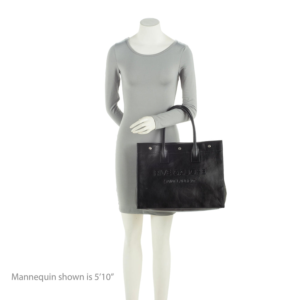 Saint Laurent Calfskin Rive Gauche Small Tote (SHF-23409)