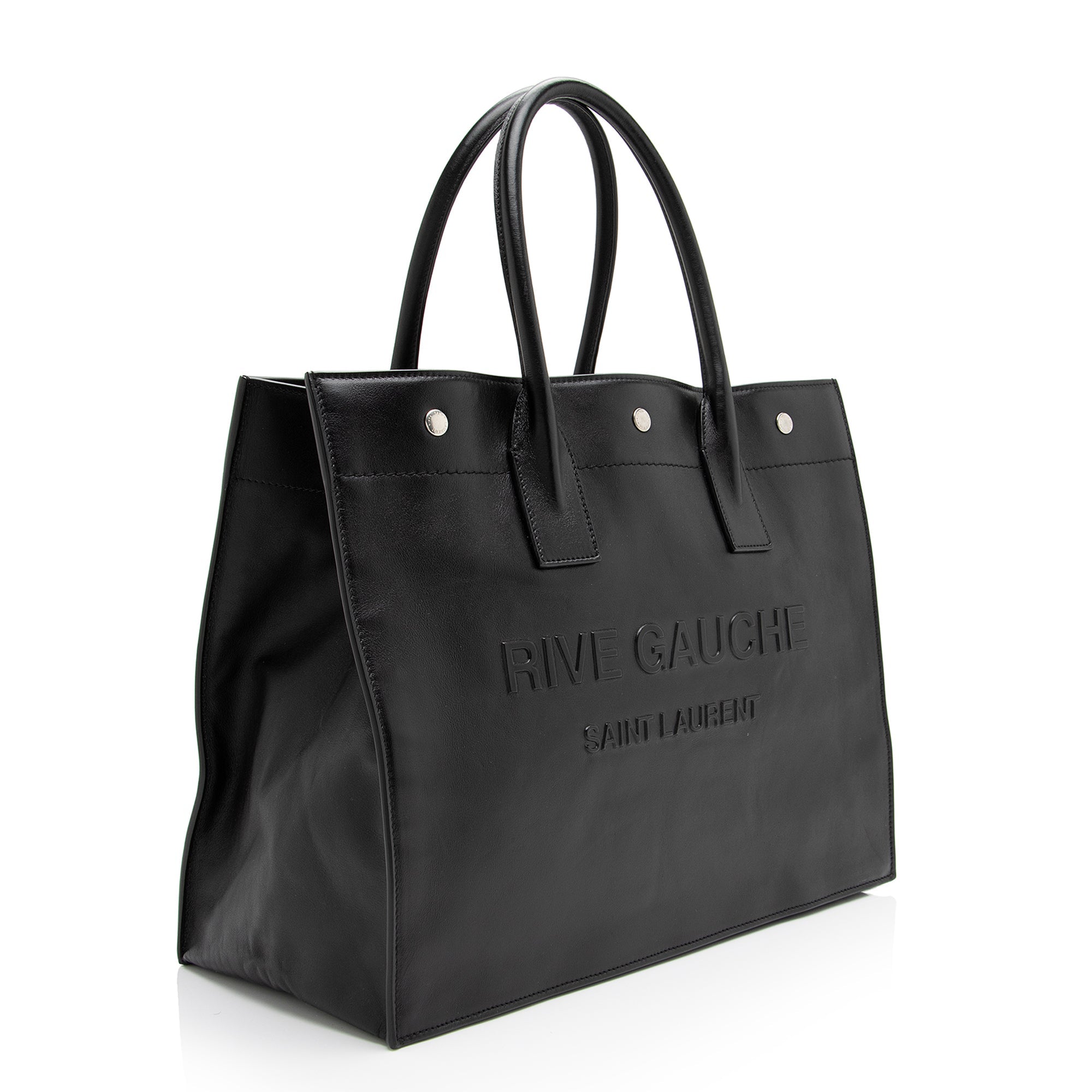 Saint Laurent Calfskin Rive Gauche Small Tote (SHF-23409)