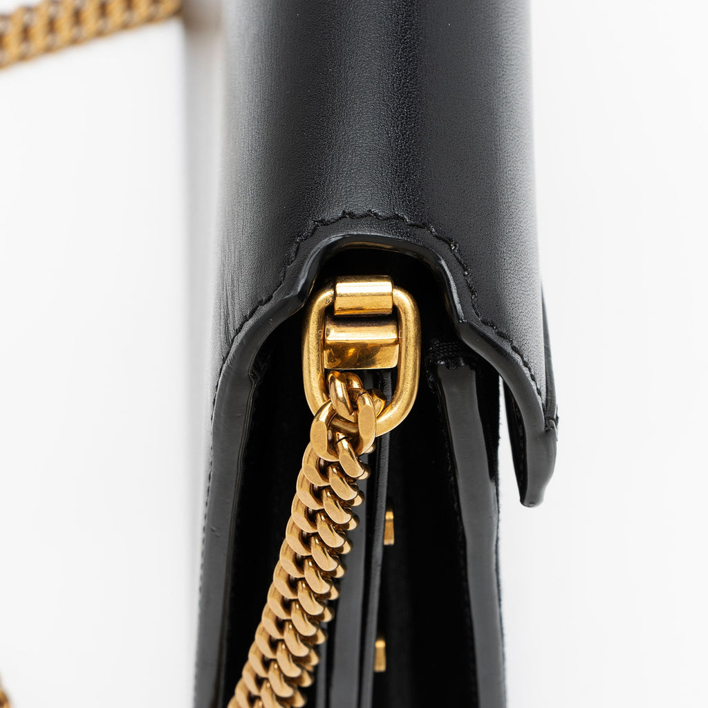 Saint Laurent Calfskin Suede Monogram Cassandra Medium Chain Bag