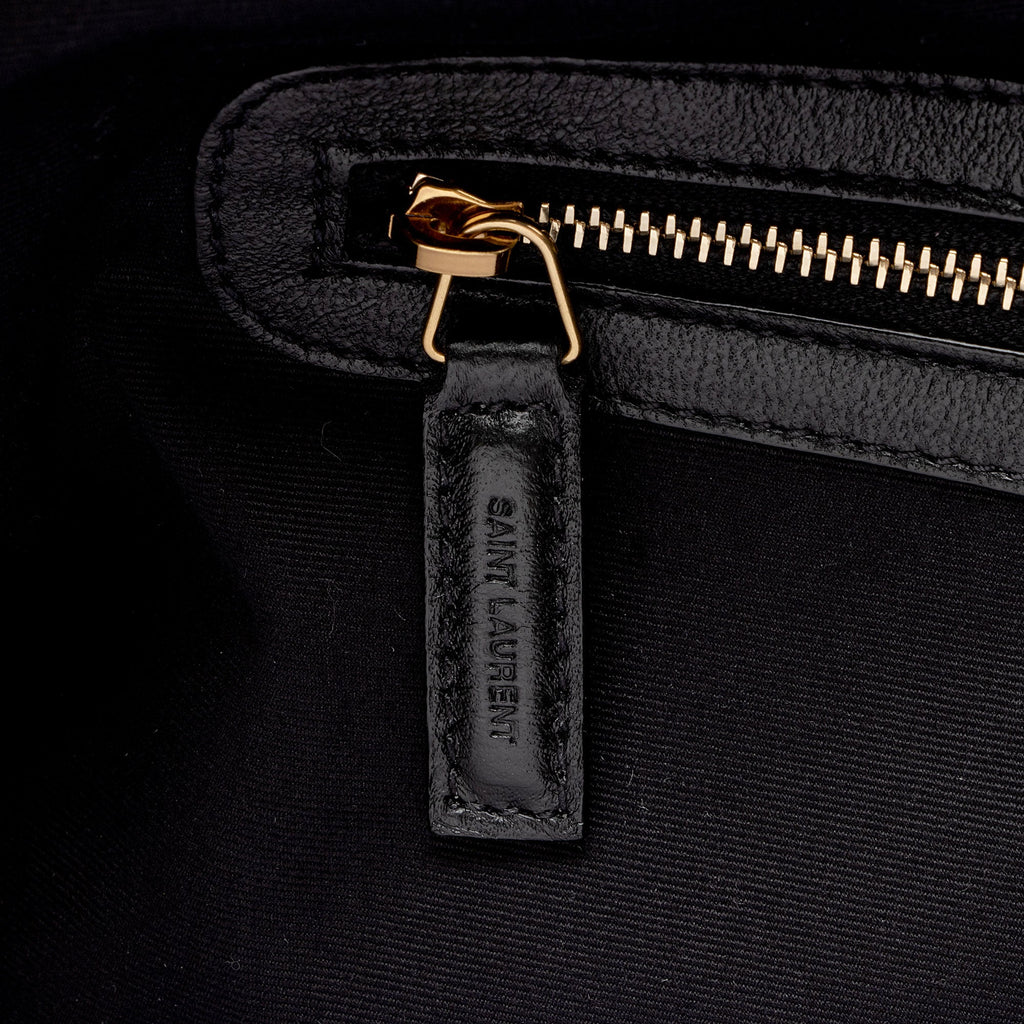 Saint Laurent Linen Calfskin Cabas Tote