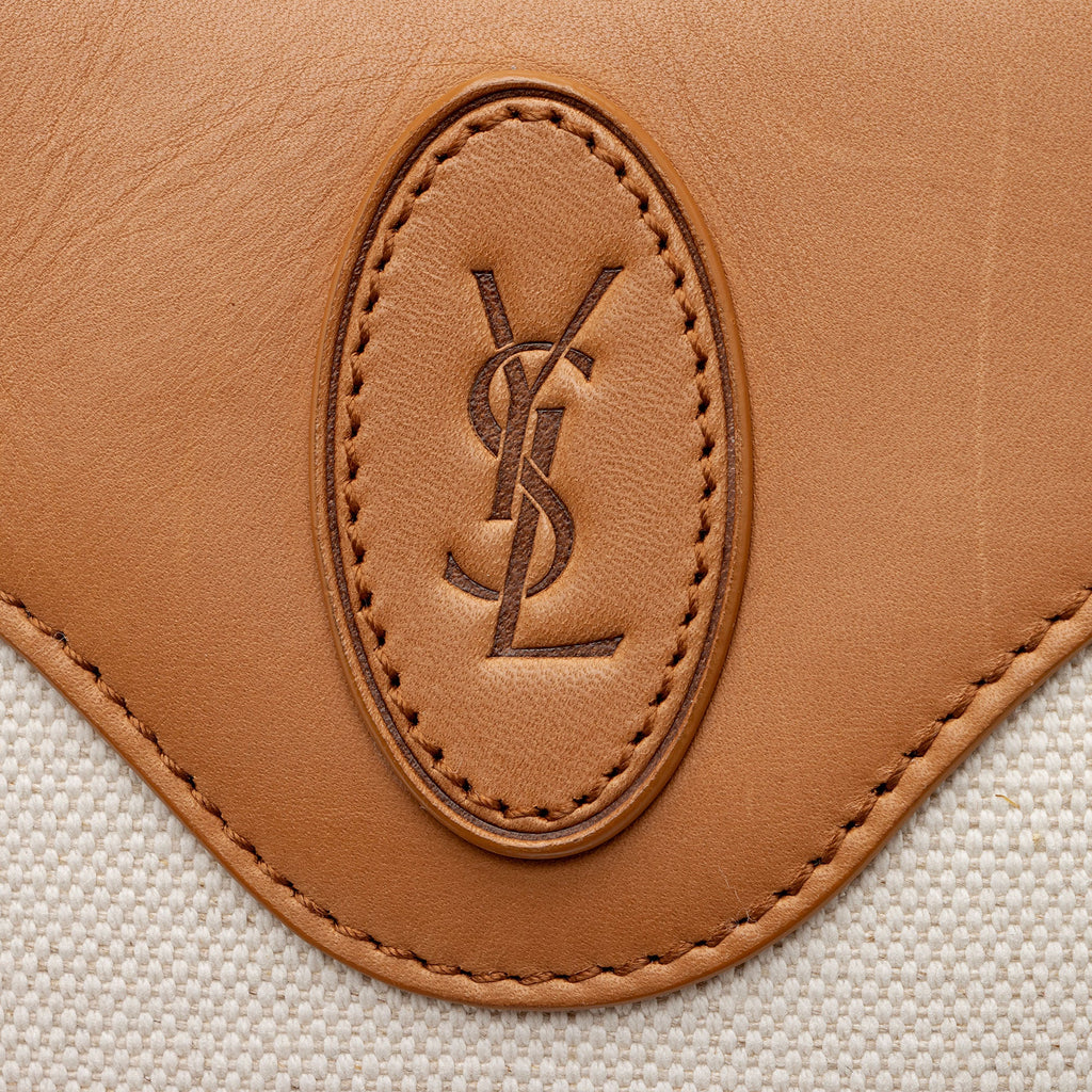 Saint Laurent Canvas Calfskin Monogram Sac Coeur Crossbody (SHF-XpAZQc)