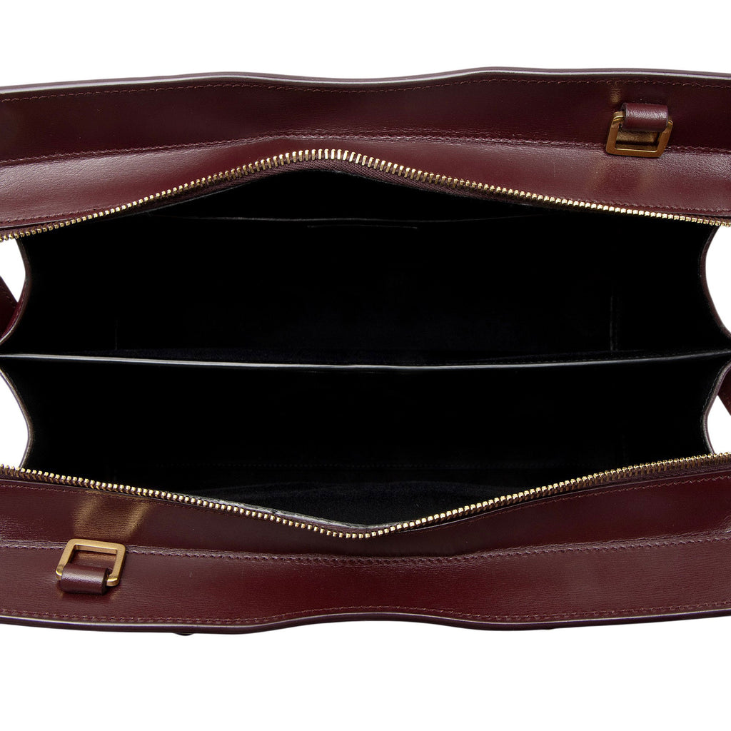 Saint Laurent Canvas Calfskin Monogram Uptown Medium Tote