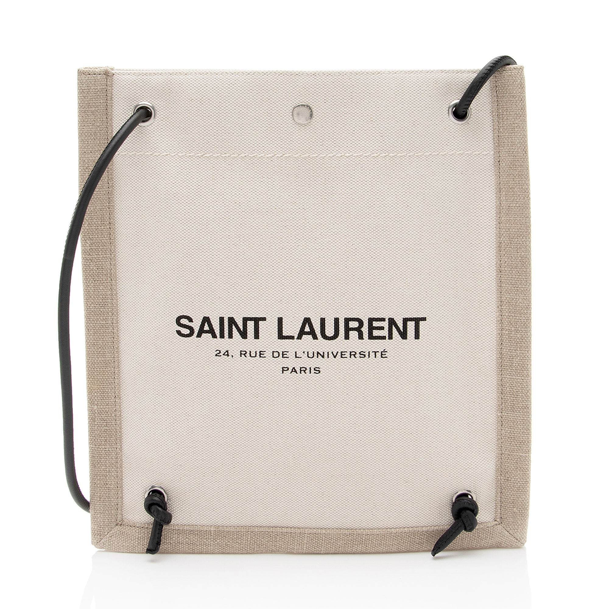 Saint Laurent Canvas Calfskin Rive Gauche Backpack