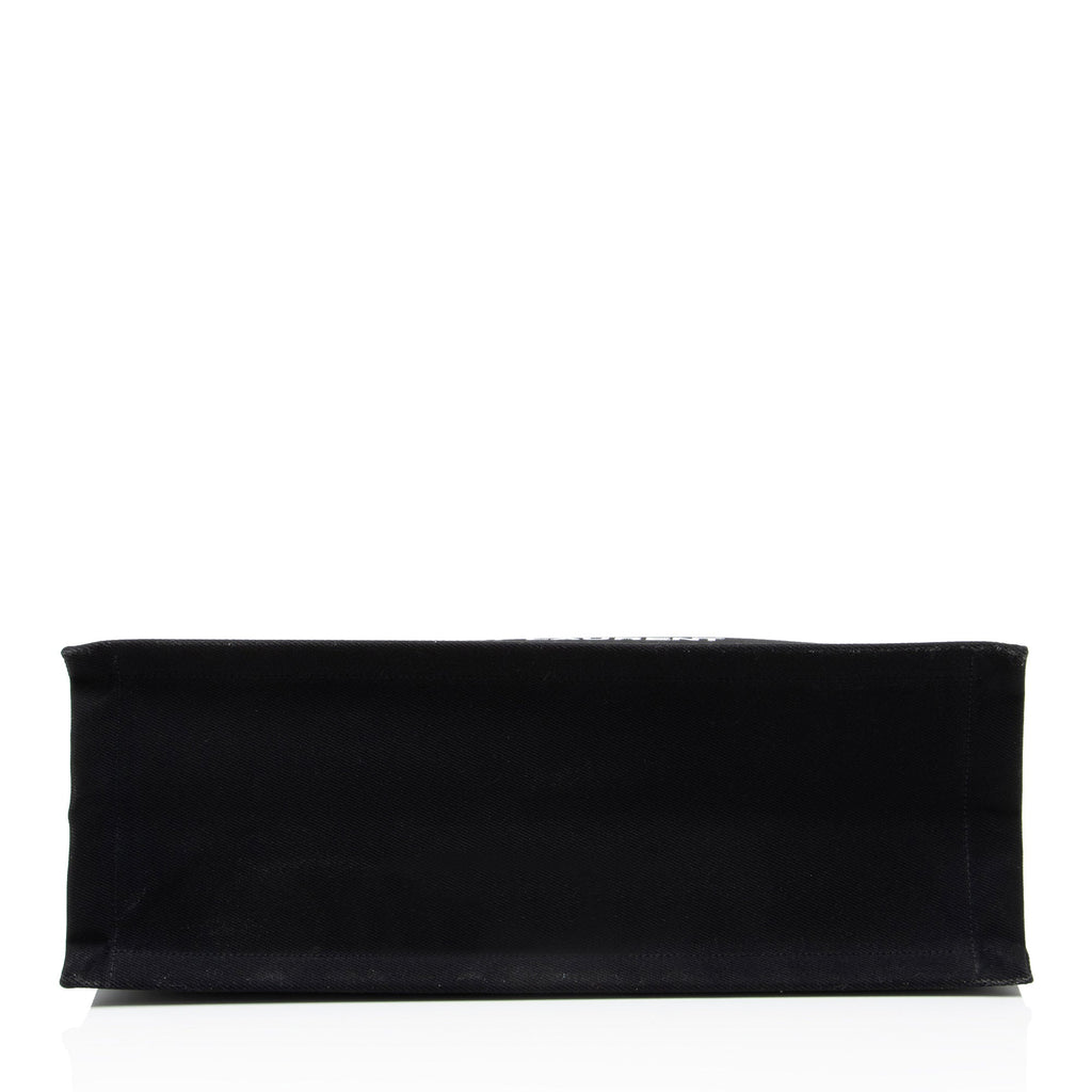 Saint Laurent Canvas Calfskin Rive Gauche Large Tote