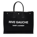 Saint Laurent Canvas Calfskin Rive Gauche Large Tote