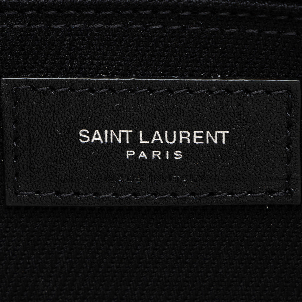 Saint Laurent Canvas Calfskin Rive Gauche Large Tote