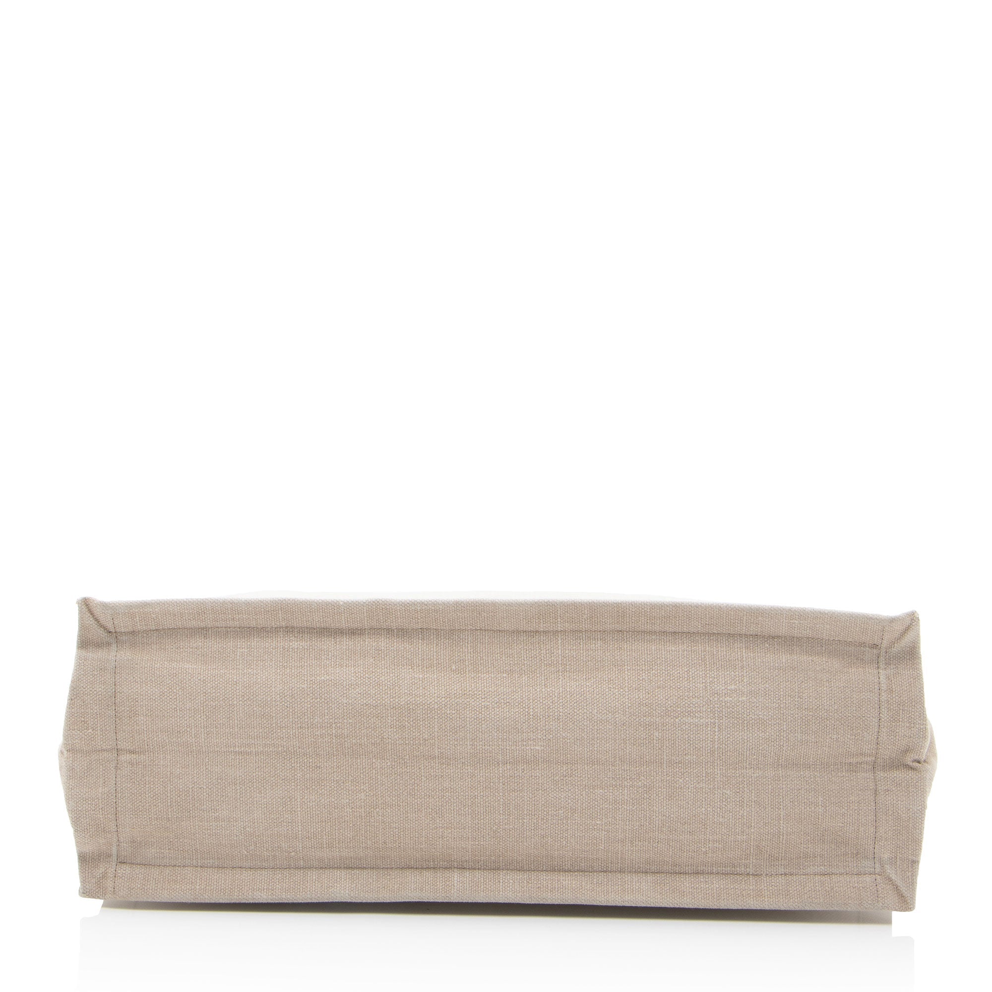 Saint Laurent Canvas Calfskin Rive Gauche Large Tote