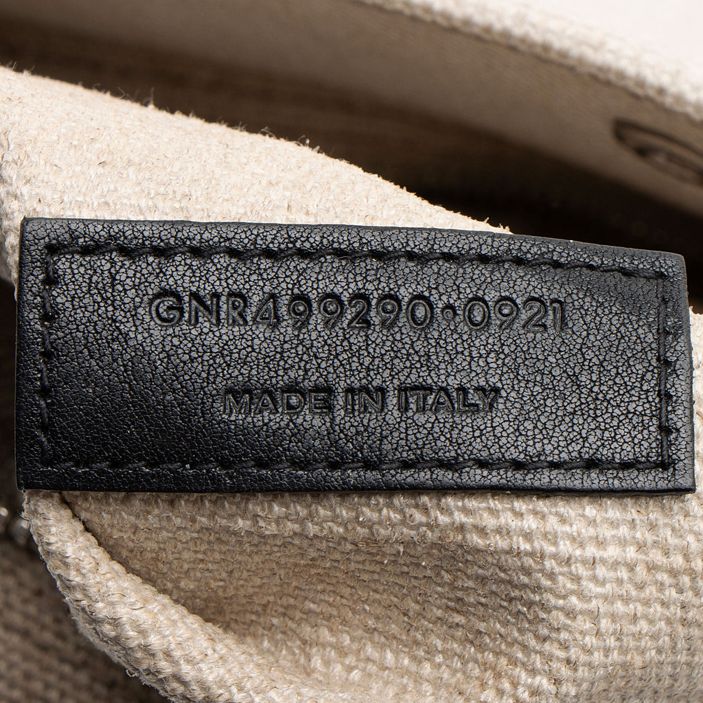Saint Laurent Canvas Calfskin Rive Gauche Large Tote