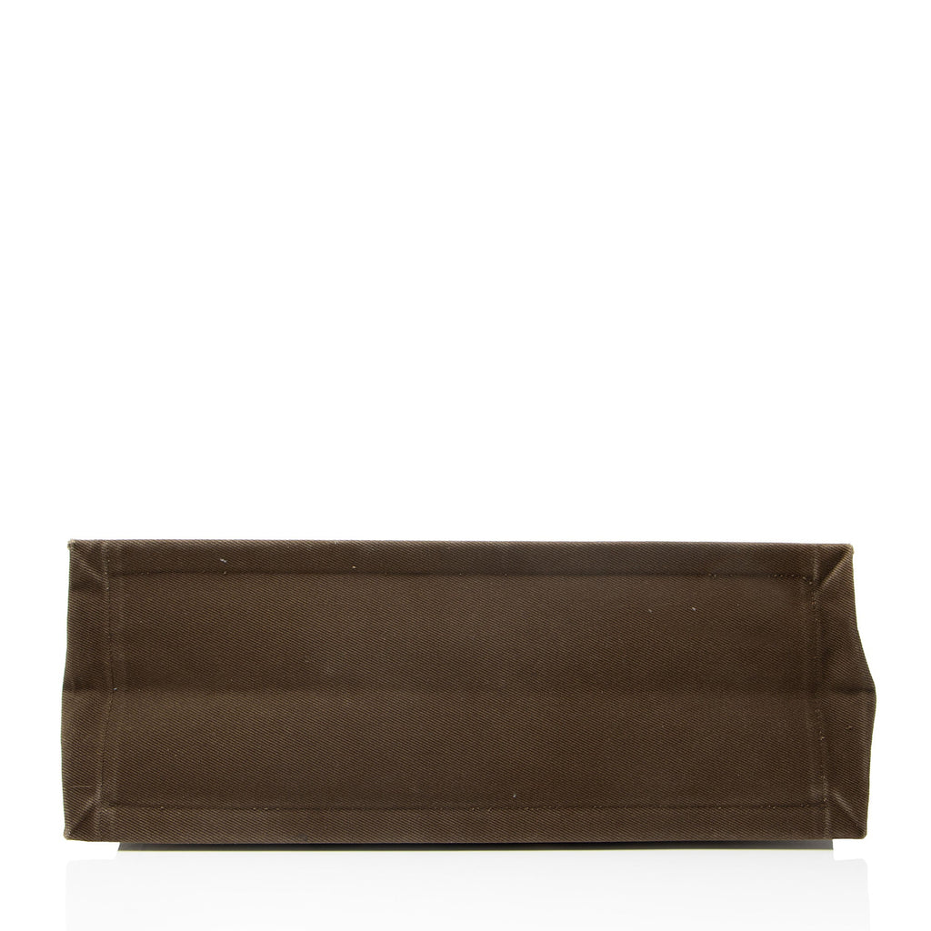 Saint Laurent Canvas Calfskin Rive Gauche Large Tote