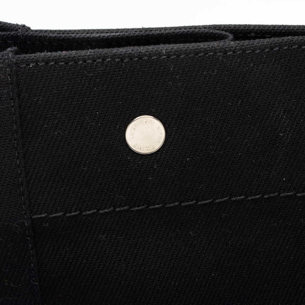 Saint Laurent Canvas Calfskin Rive Gauche Large Tote