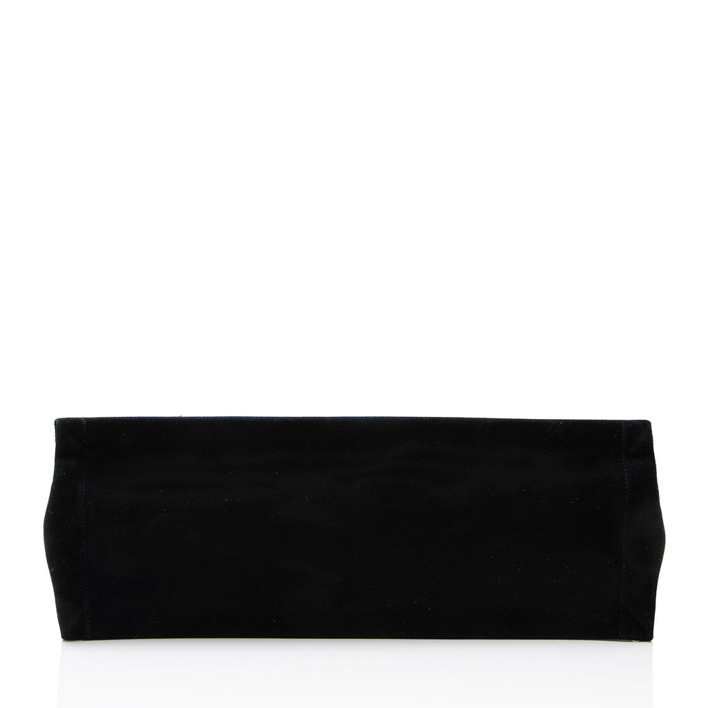 Saint Laurent Canvas Calfskin Rive Gauche Large Tote