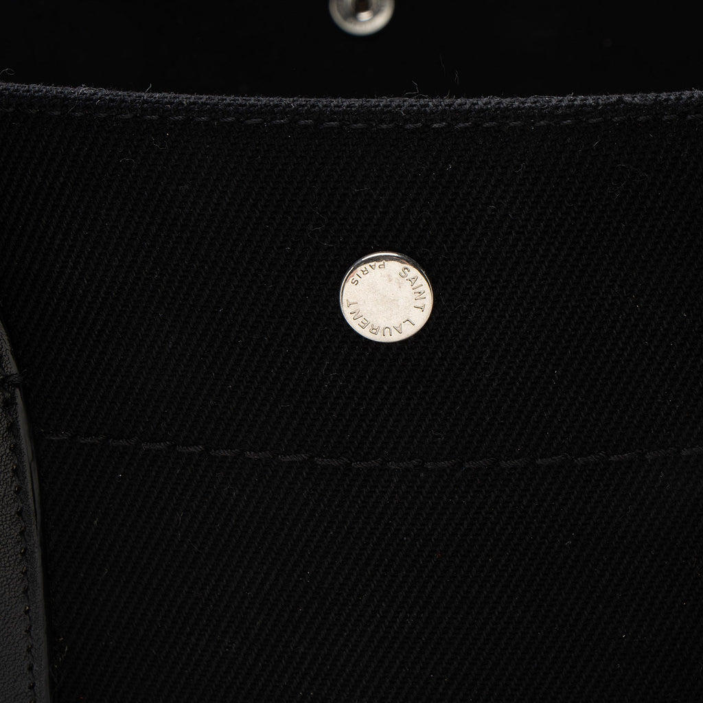 Saint Laurent Canvas Calfskin Rive Gauche Large Tote