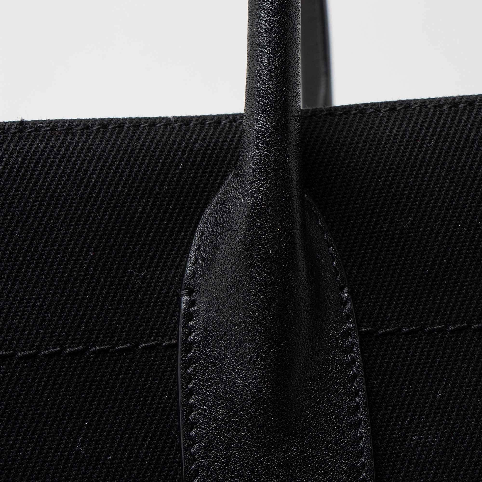 Saint Laurent Canvas Calfskin Rive Gauche Large Tote