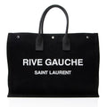 Saint Laurent Canvas Calfskin Rive Gauche Large Tote