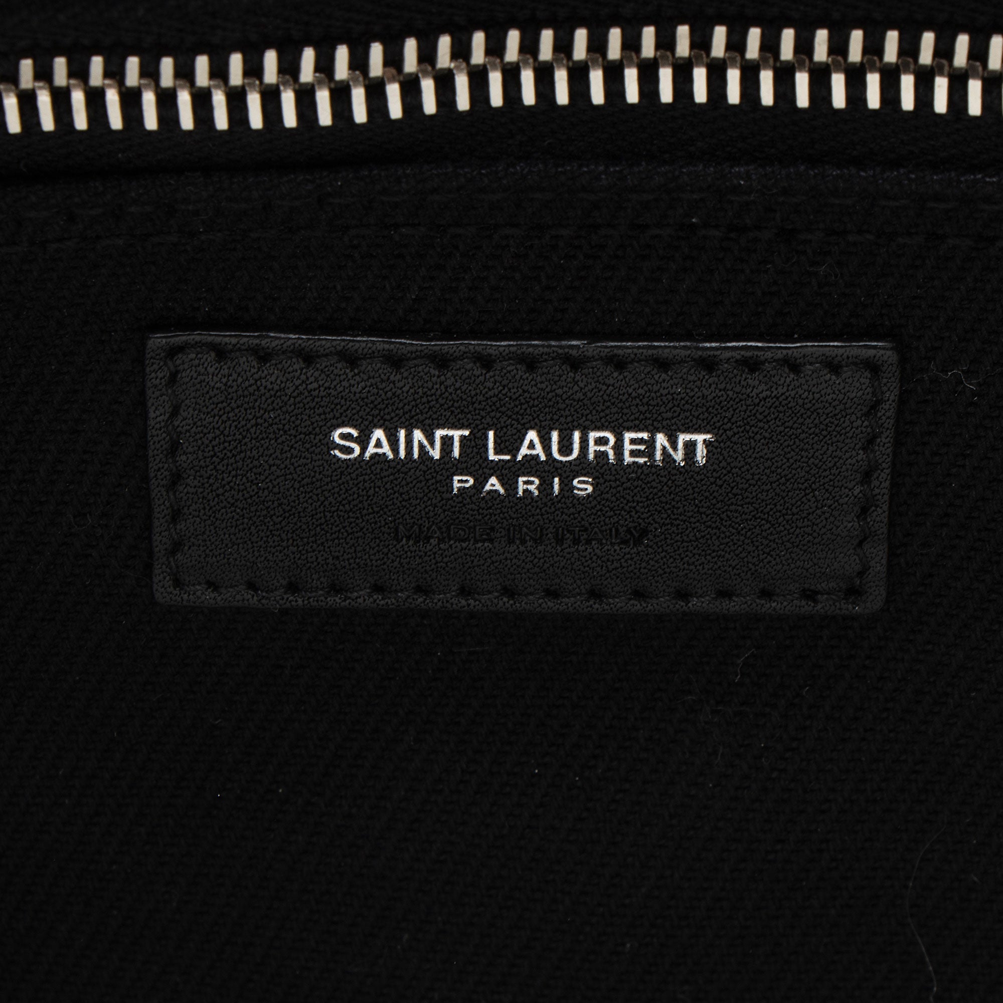 Saint Laurent Canvas Calfskin Rive Gauche Large Tote