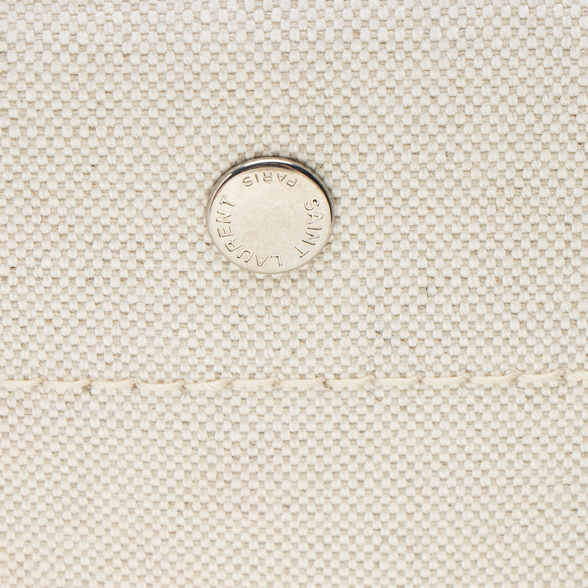 Saint Laurent Canvas Calfskin Rive Gauche Large Tote
