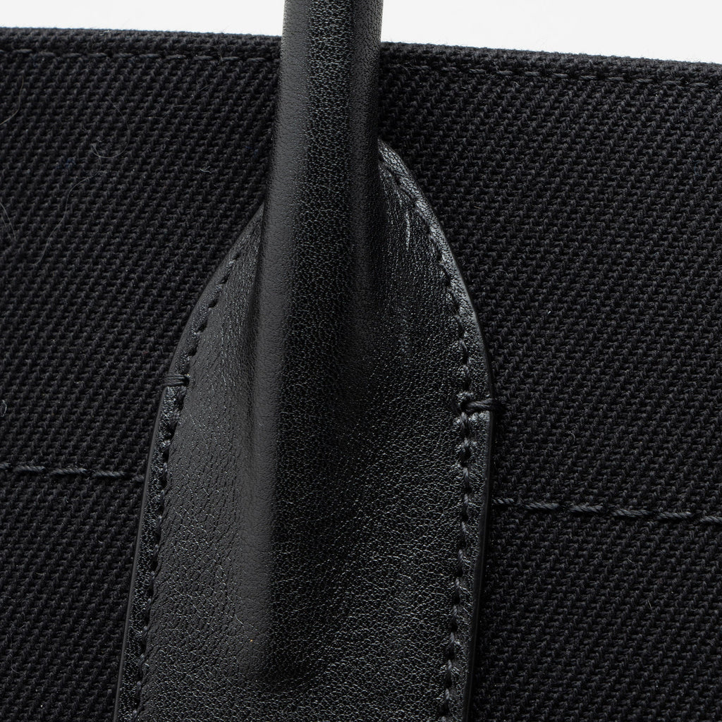 Saint Laurent Canvas Calfskin Rive Gauche Large Tote