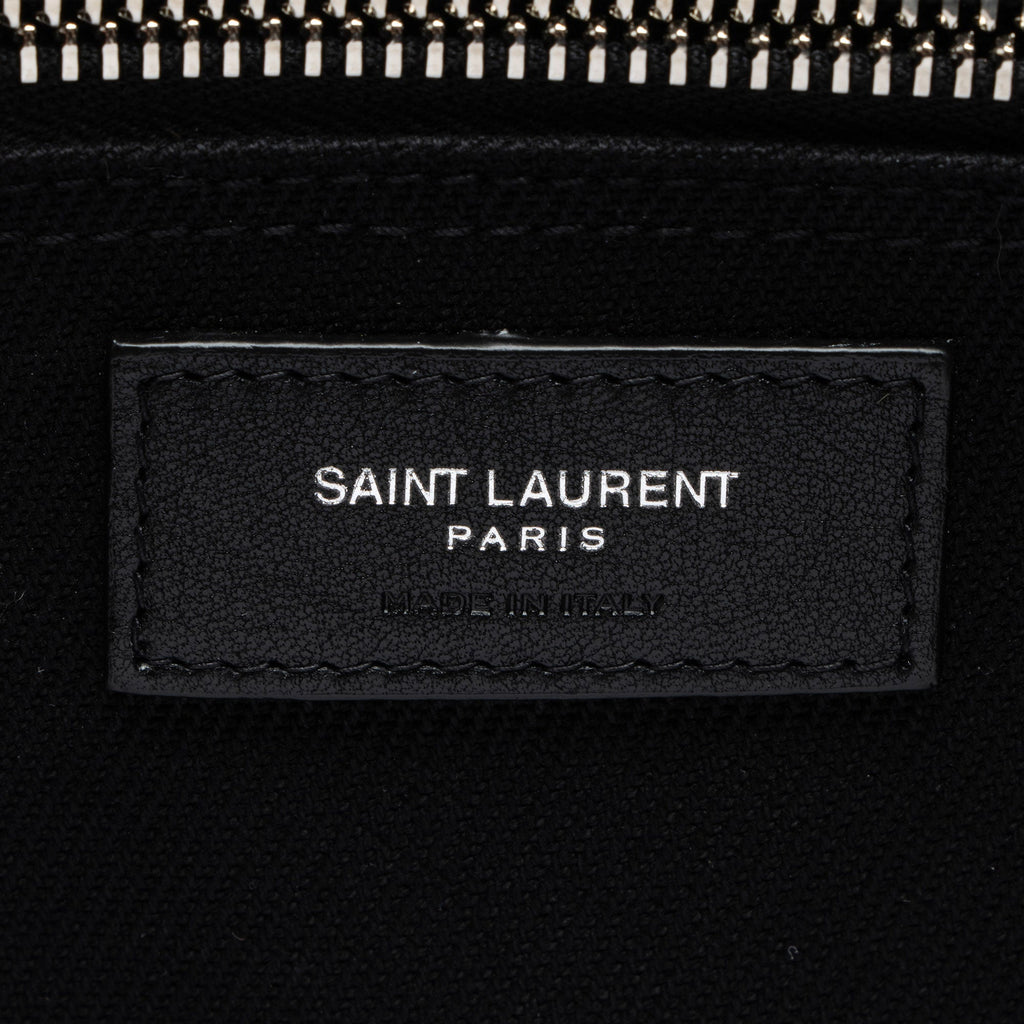 Saint Laurent Canvas Calfskin Rive Gauche Large Tote