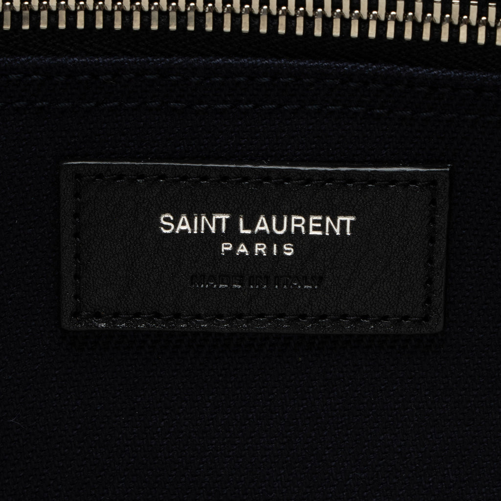 Saint Laurent Canvas Calfskin Rive Gauche Large Tote