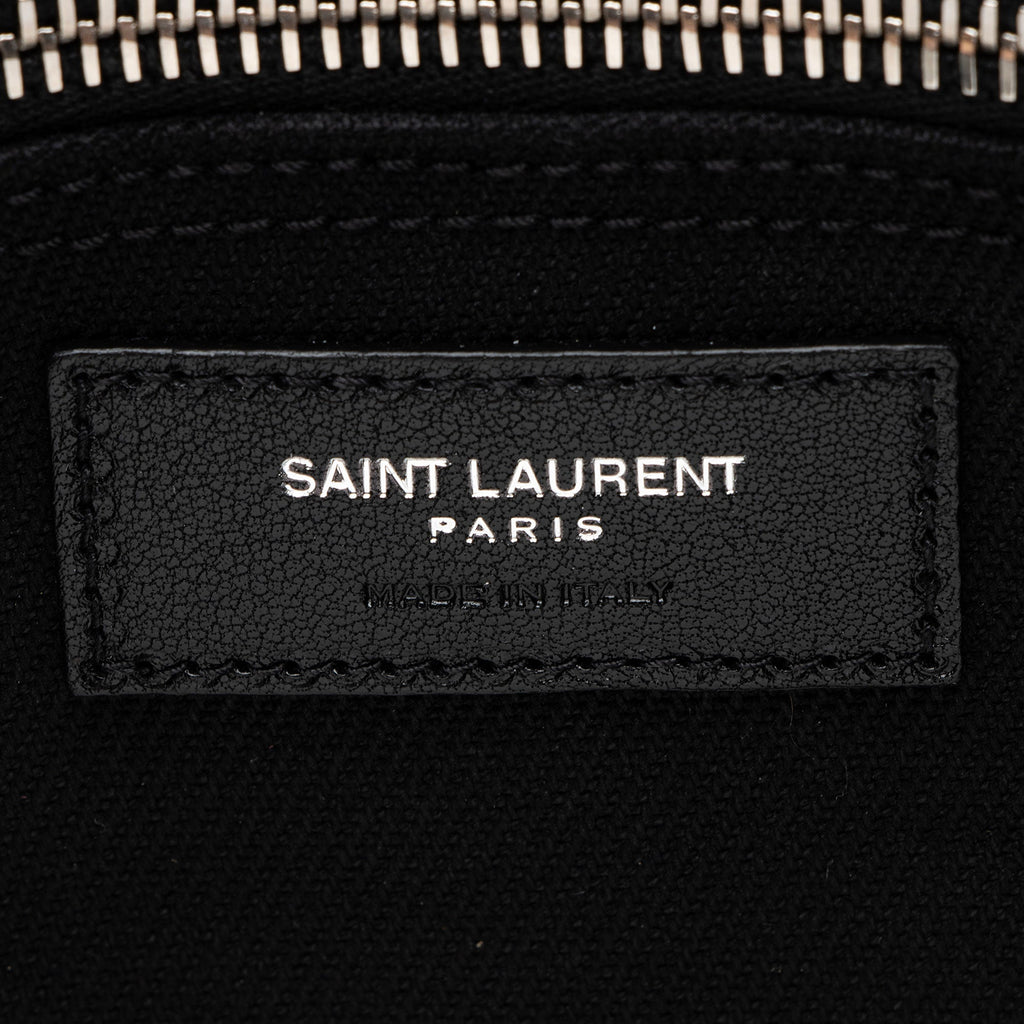 Saint Laurent Canvas Calfskin Rive Gauche Large Tote