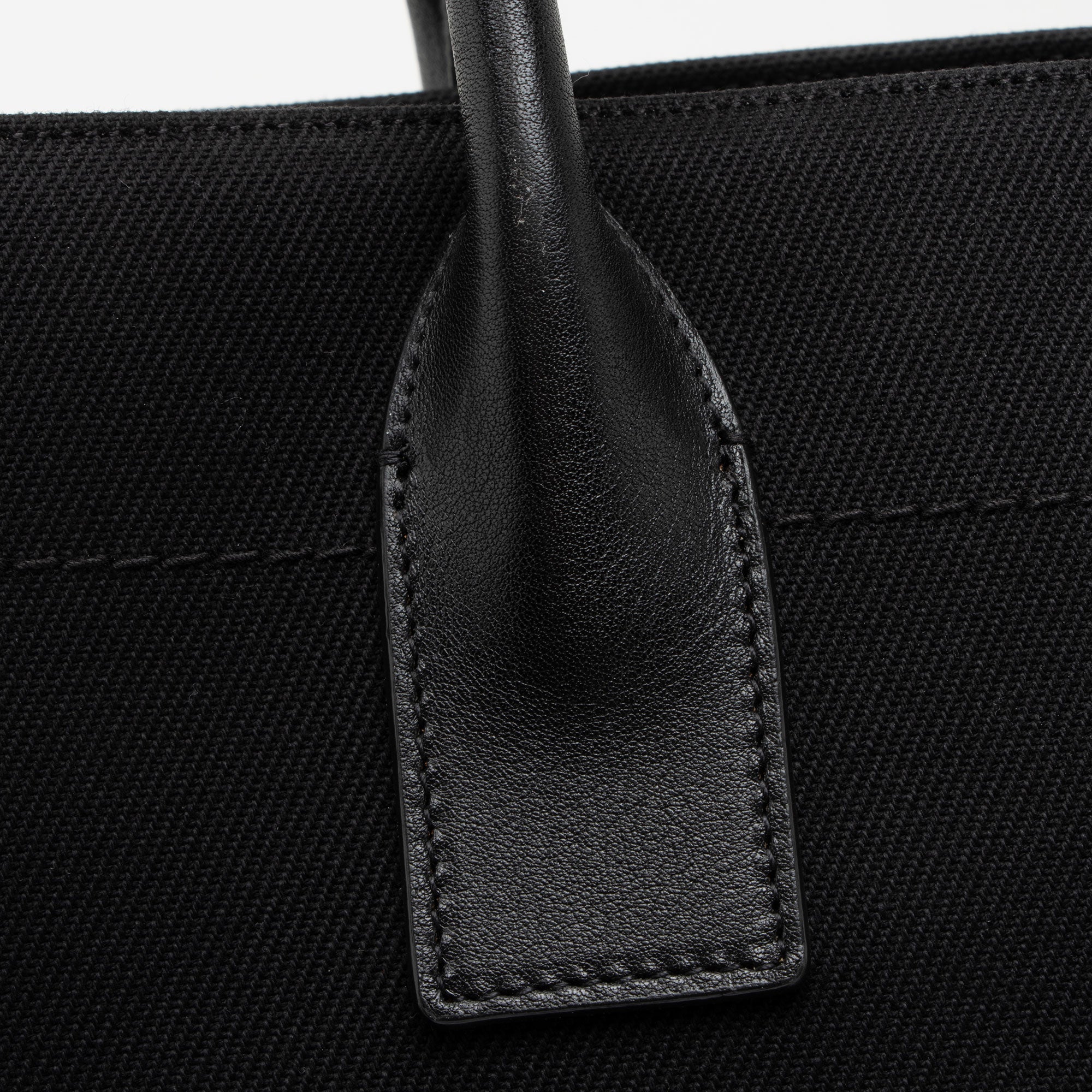 Saint Laurent Canvas Calfskin Rive Gauche Large Tote