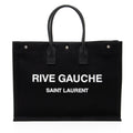 Saint Laurent Canvas Calfskin Rive Gauche Large Tote