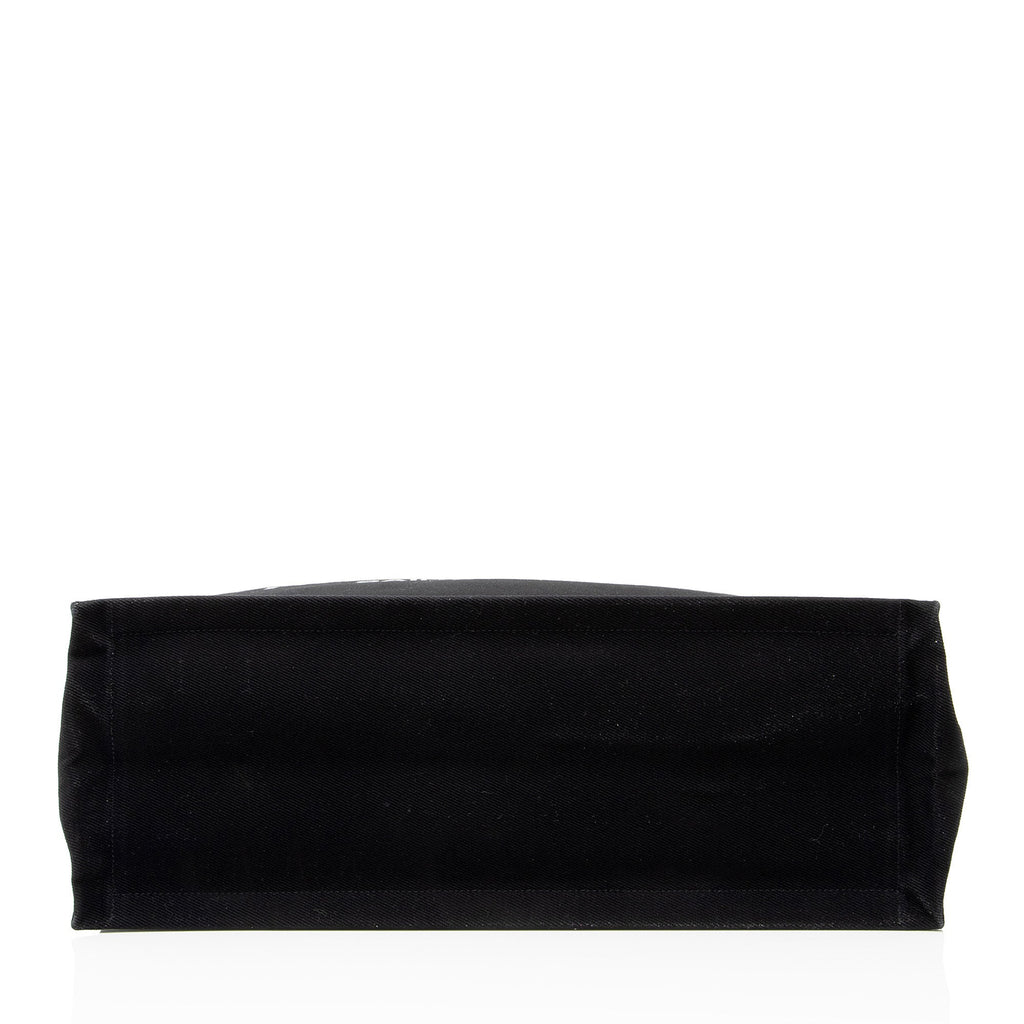 Saint Laurent Canvas Calfskin Rive Gauche Large Tote