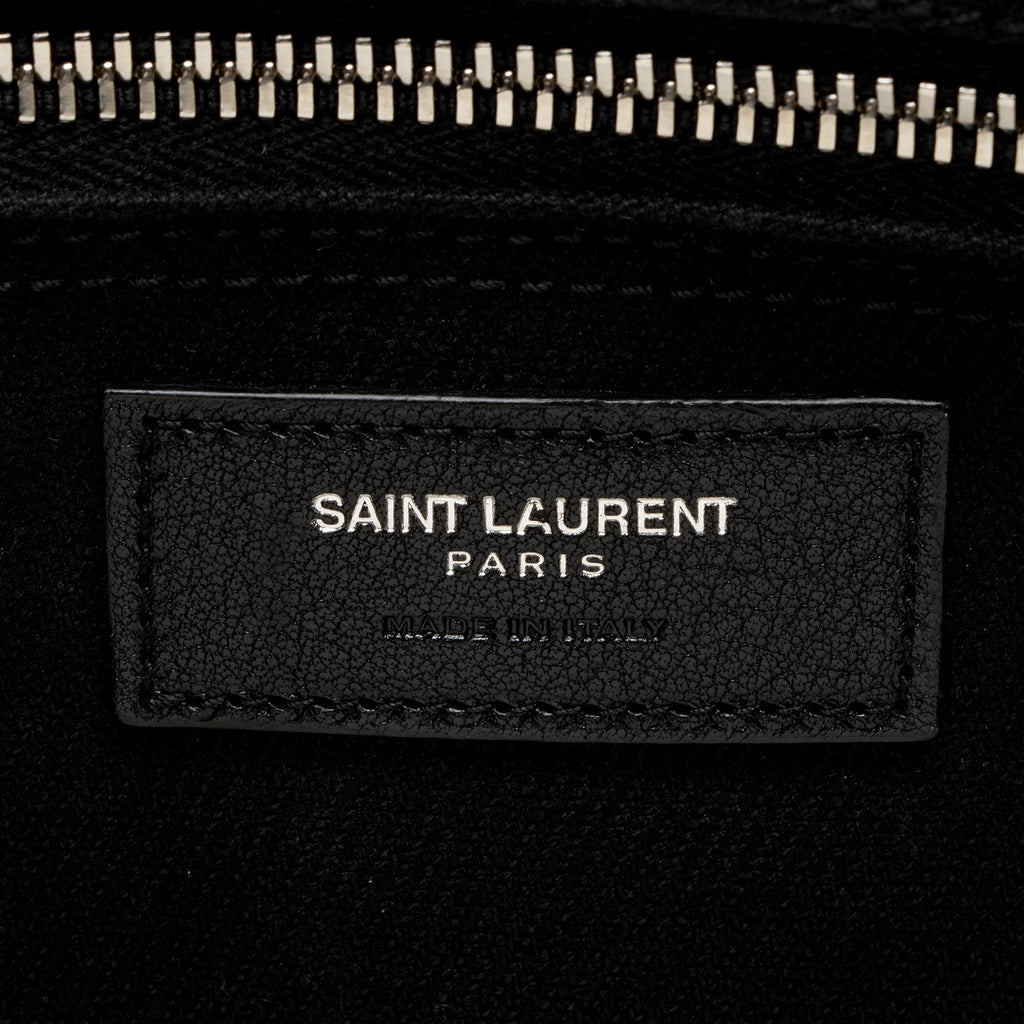 Saint Laurent Canvas Calfskin Rive Gauche Large Tote