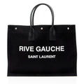 Saint Laurent Canvas Calfskin Rive Gauche Large Tote