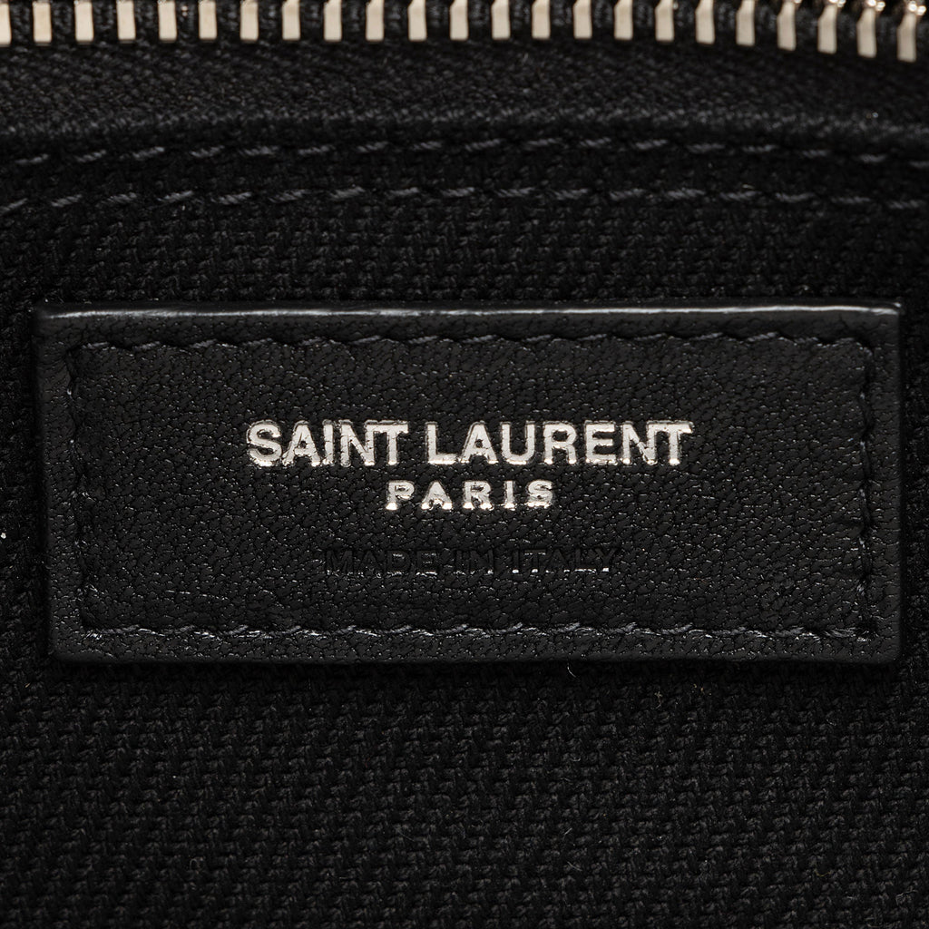 Saint Laurent Linen Calfskin Rive Gauche N/S Tote