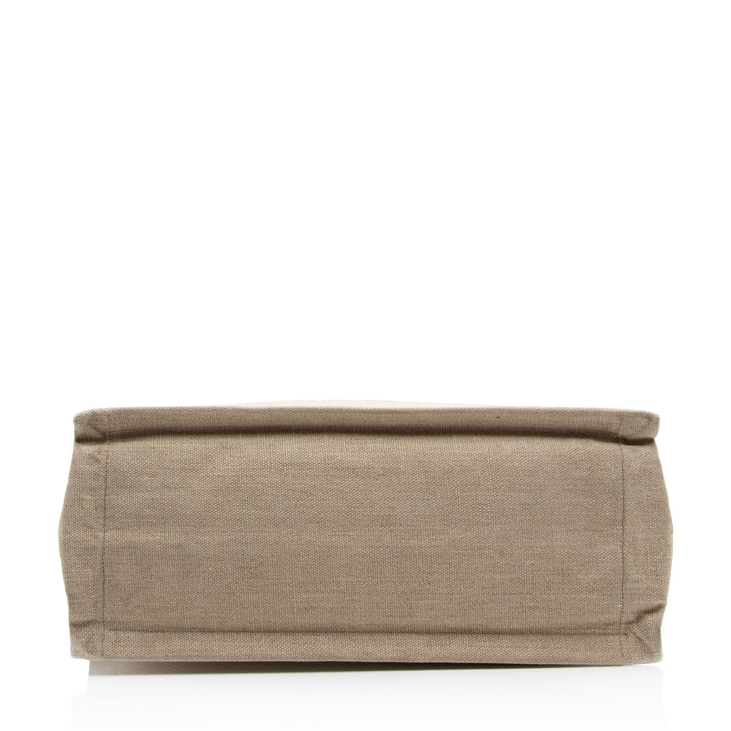 Saint Laurent Canvas Calfskin Rive Gauche Small Tote (SHF-GiWJT4)