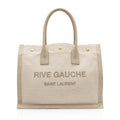 Saint Laurent Canvas Calfskin Rive Gauche Small Tote (SHF-GiWJT4)