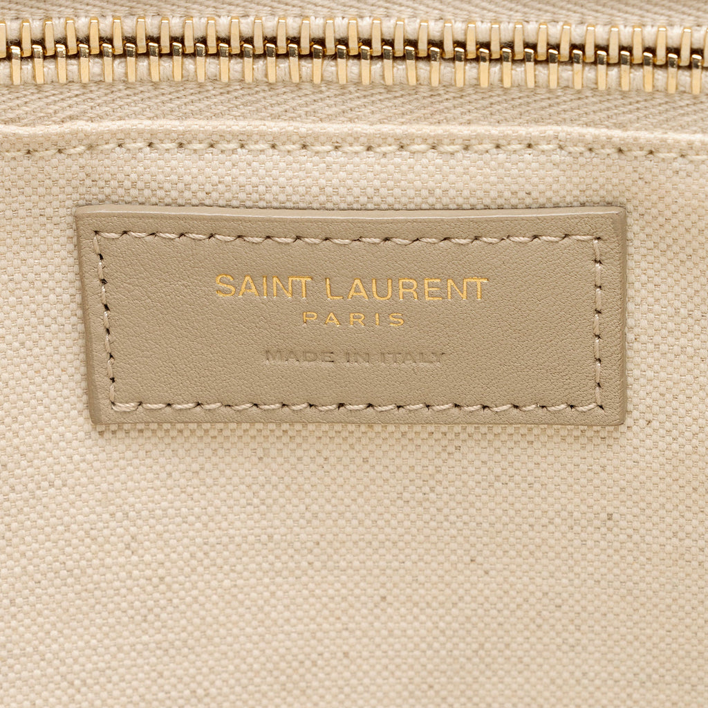Saint Laurent Canvas Calfskin Rive Gauche Small Tote (SHF-GiWJT4)
