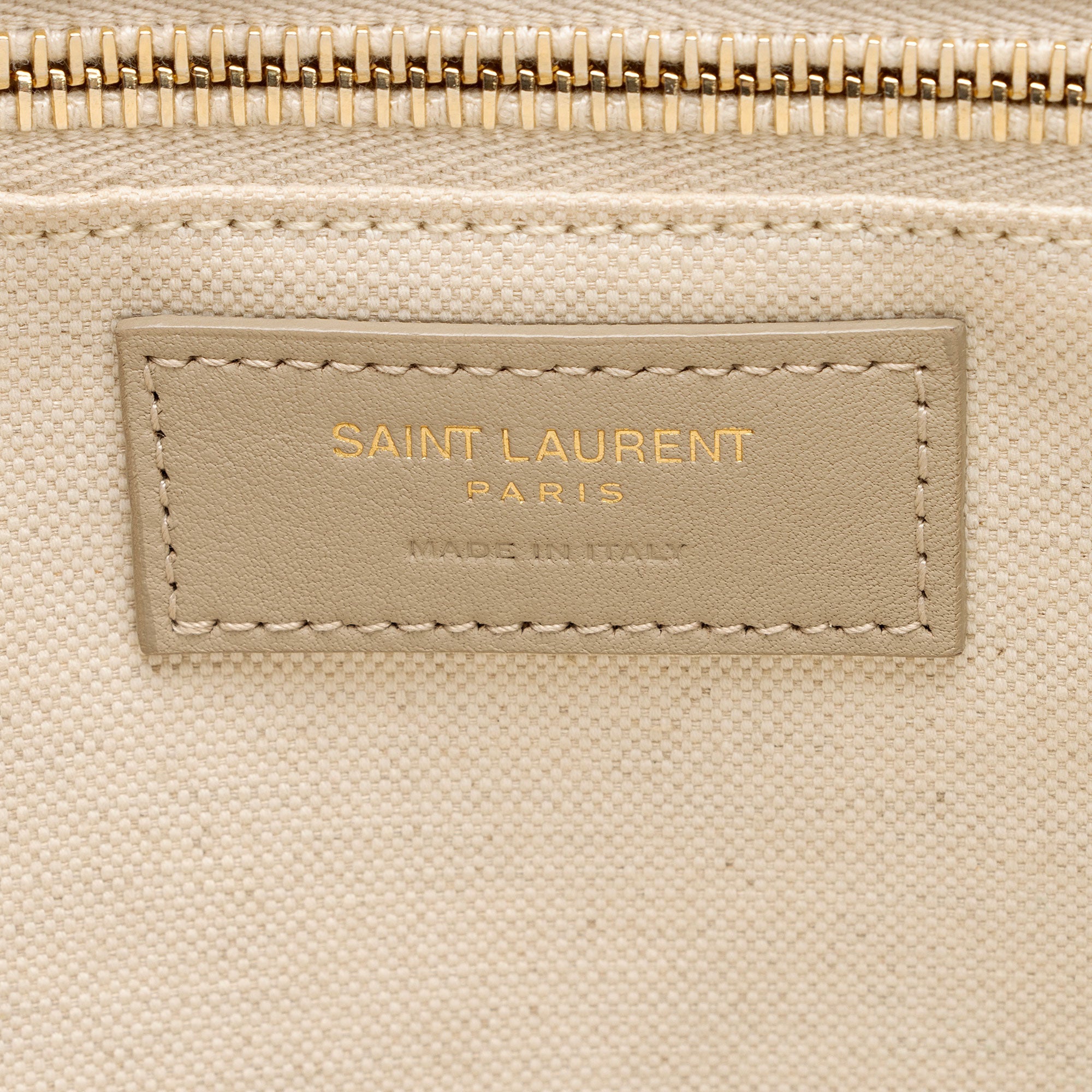 Saint Laurent Canvas Calfskin Rive Gauche Small Tote (SHF-GiWJT4)