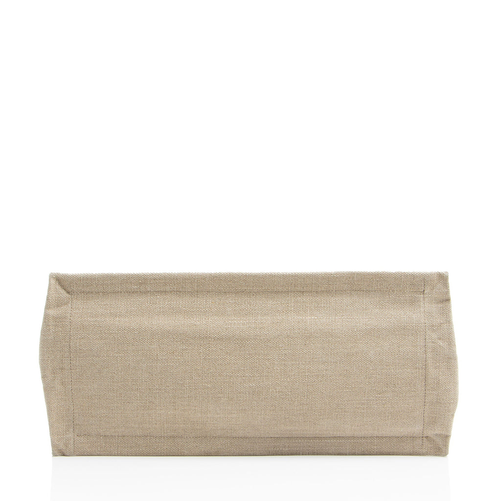 Saint Laurent Canvas Calfskin Rive Gauche Small Tote