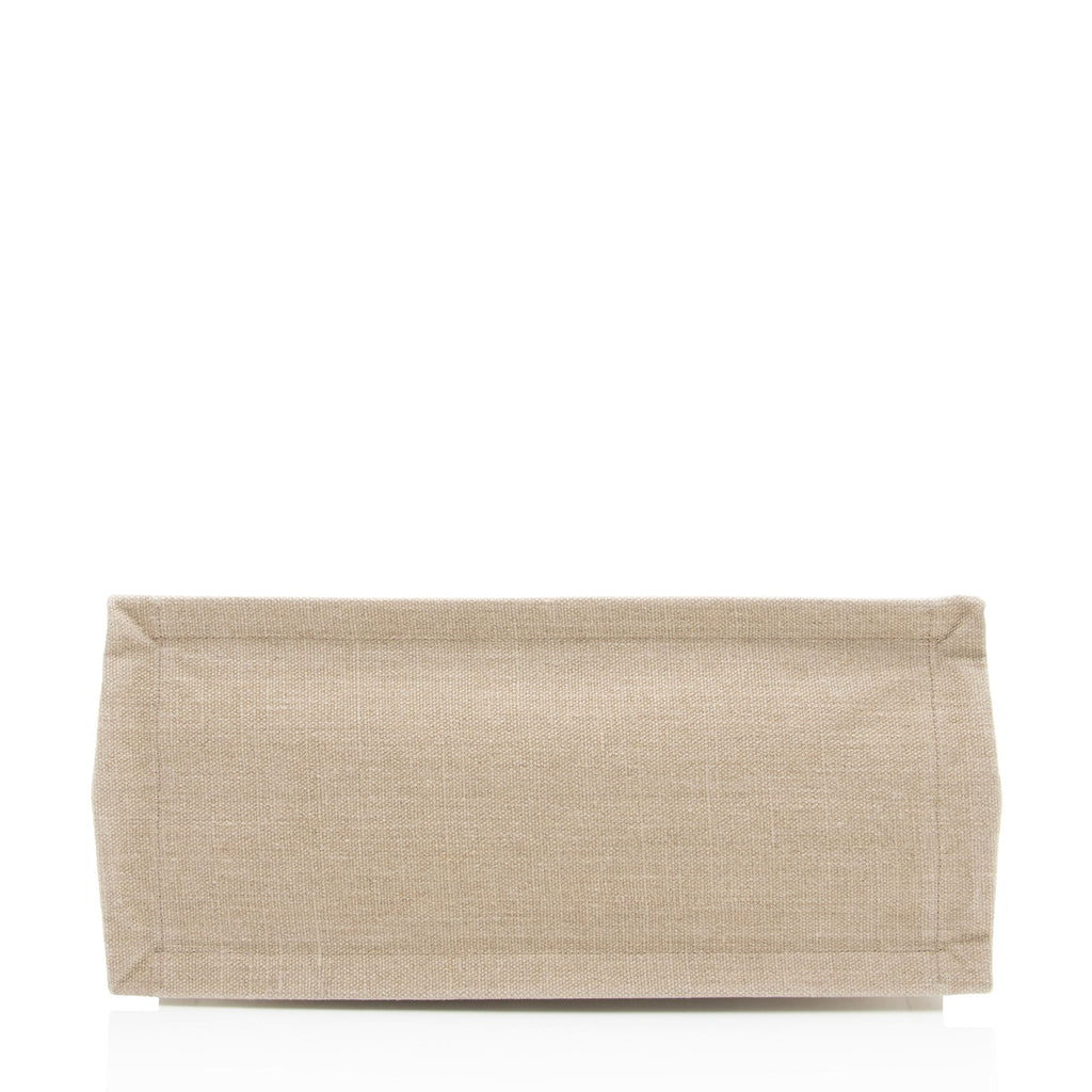 Saint Laurent Canvas Calfskin Rive Gauche Small Tote