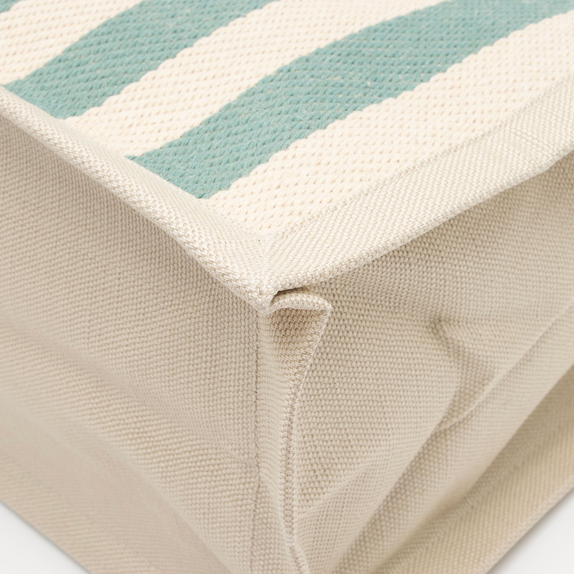 Saint Laurent Canvas Calfskin Striped Rive Gauche Large Tote
