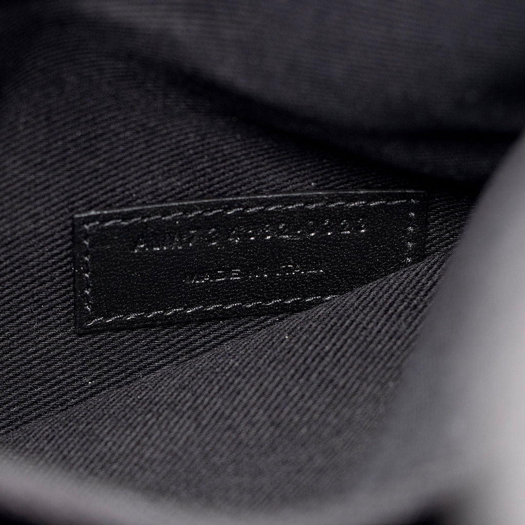 Saint Laurent Canvas Embroidered Rive Gauche Drawstring Sling Bag