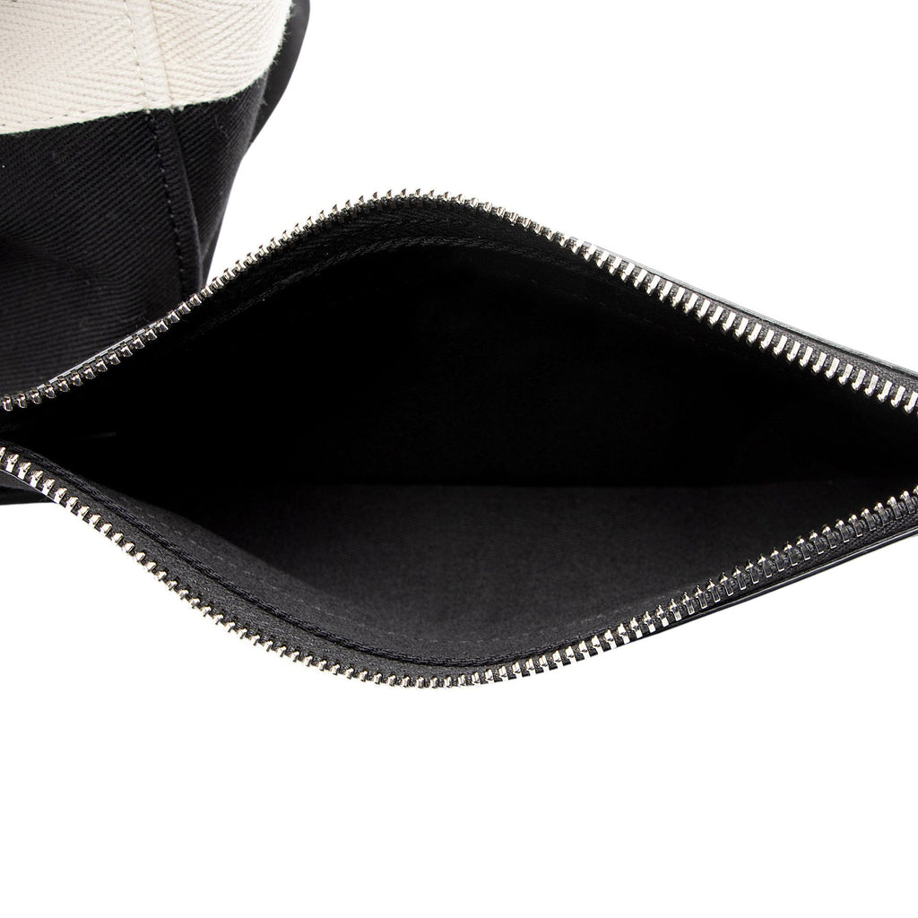 Saint Laurent Canvas Embroidered Rive Gauche Drawstring Sling Bag