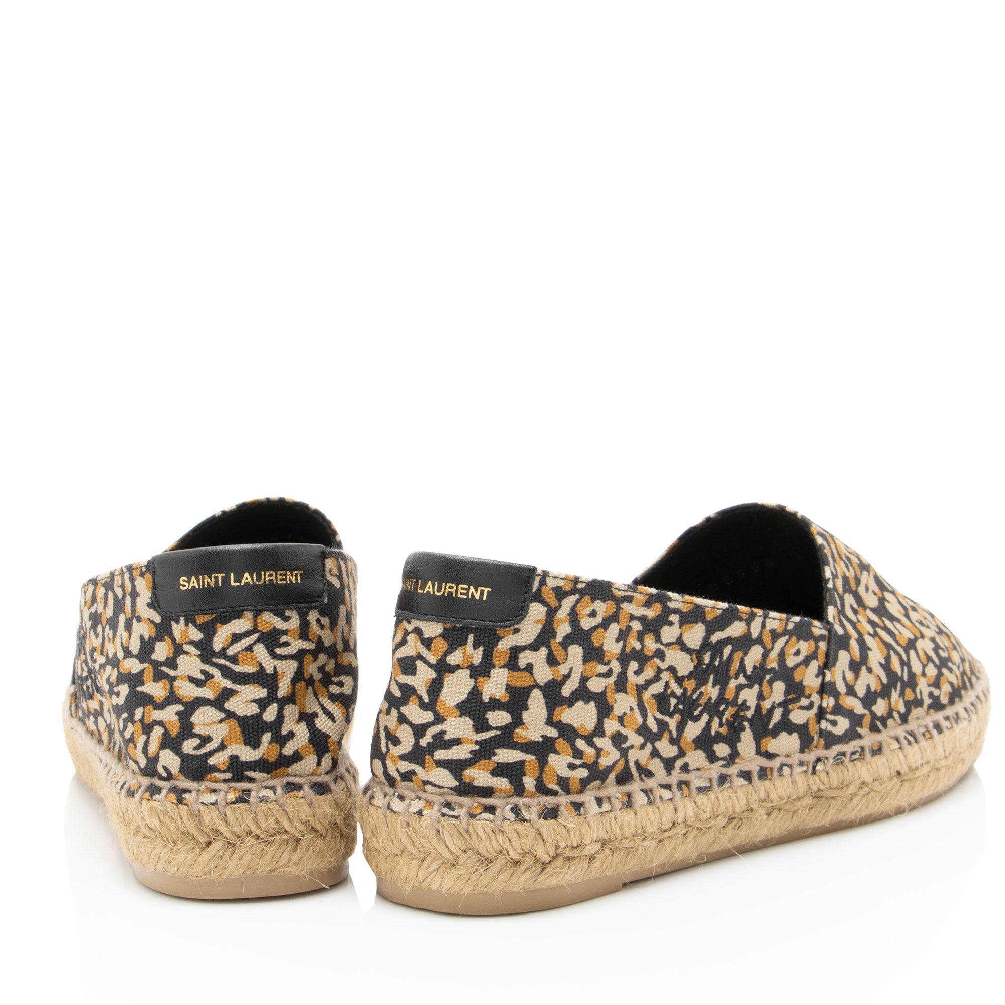 Saint Laurent Canvas Leopard Print Espadrilles - Size 6.5 / 36.5