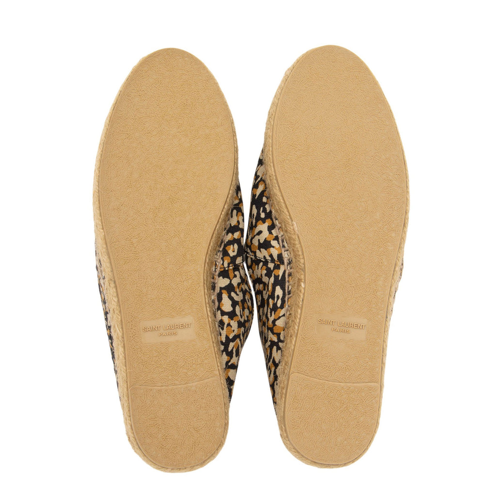 Saint Laurent Canvas Leopard Print Espadrilles - Size 6.5 / 36.5