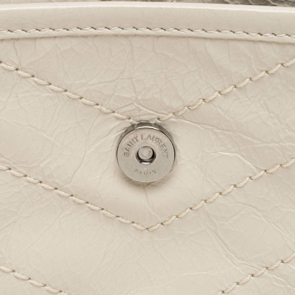 Saint Laurent Crinkled Calfskin Monogram Niki Baby Shoulder Bag (SHF-6jT1UC)